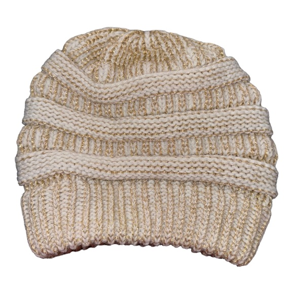 C.C Beanie Tan with gold shimmer - Picture 2 of 3